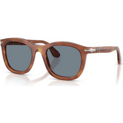 Persol PO3395S 96/56 Ανδρικά Γυαλιά Ηλίου Τετράγωνα Κοκάλινα Καφέ με Μπλε Φακό