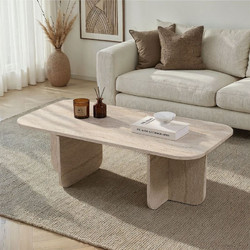 Megapap Becaj Τραπεζάκι Σαλονιού Οβάλ Ξύλινο Travertine Μ120xΠ60xΥ41.4cm GP052-0232,5