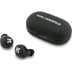 Karl Lagerfeld TWS Saffiano Ακουστικά Bluetooth In Ear Black
