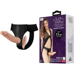 Baile Ultra Passionate Harness Strap On με Διπλό Dildo 18cm Flesh