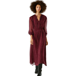 Pepe Jeans Mariette Midi Βραδινό Φόρεμα Μπορντό PL9537757-296