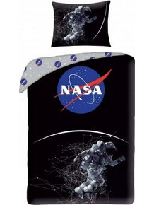 Halantex Nasa Σετ Παιδική Παπλωματοθήκη Μονή Βαμβακερή 140x200 Μαύρη PSTH0722