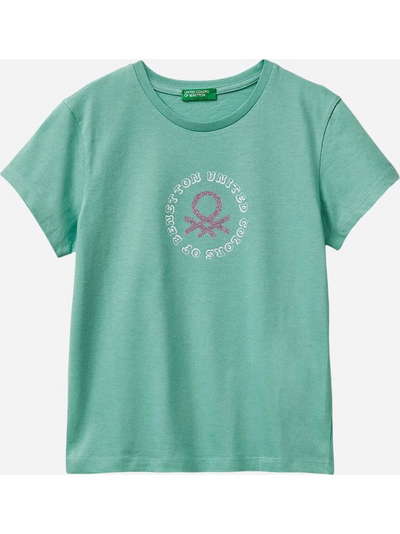Benetton Παιδικό T-Shirt Κοντομάνικο Βεραμάν 3I1XC10S6-13D