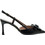 Mourtzi Γόβες Slingback Δερμάτινες με Λεπτό Ψηλό Τακούνι Μαύρες 75-71614