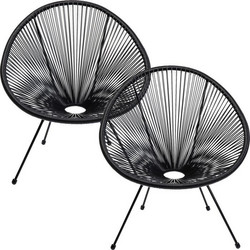 Kare Design Acapulco Πολυθρόνα Κήπου Κουνιστή Μεταλλική Μαύρη 2τμχ