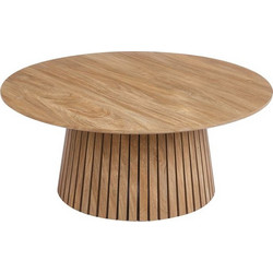 Woodwell RIM-II Τραπεζάκι Σαλονιού Στρογγυλό MDF με Ξύλινη Βάση Φ90xΥ38cm Ε7665,1