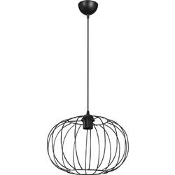 Heronia Lighting Κρεμαστό Φωτιστικό Οροφής Πλέγμα Μονόφωτο E27 Μαύρο Φ36x105cm 34-0385
