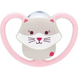 Nuk Perfect Match Air Ορθοδοντική Πιπίλα Σιλικόνης 6-18m Γατούλα Ροζ