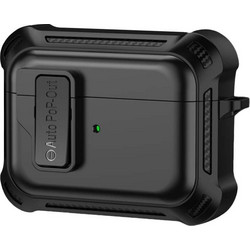 Sonique Armor Lock Θήκη Σιλικόνης με Γάντζο για Apple AirPods Pro 1 Μαύρη