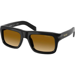 Prada PR11S 16K10X Ανδρικά Γυαλιά Ηλίου Τετράγωνα Κοκάλινα Μαύρα με Καφέ Φακό