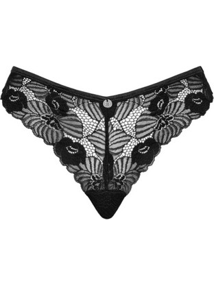 Obsessive Serena Love Γυναικείο Sexy String με Δαντέλα Μαύρο