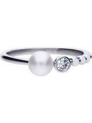 Diamonfire Γυναικείο Δαχτυλίδι από Ασήμι 925 με Ζιργκόν & Πέρλα 61197311111