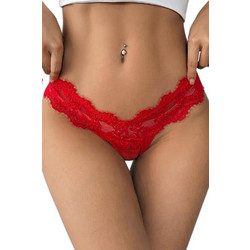 AnnaMu Γυναικείο Sexy String με Δαντέλα Κόκκινο A-1097
