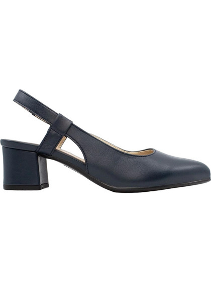 Ragazza Γόβες Slingback Δερμάτινες με Χοντρό Χαμηλό Τακούνι Navy Μπλε 048