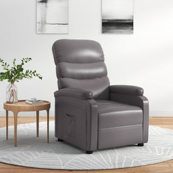 vidaXL Πολυθρόνα Relax Ανακλινόμενη Δερματίνη Ανθρακί 342689