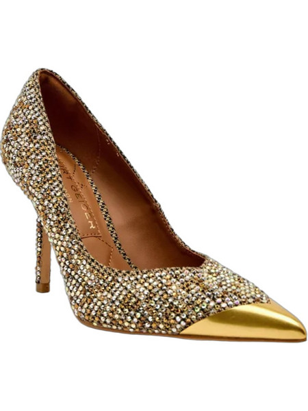 Kurt Geiger Γόβες Δερμάτινες με Τακούνι Στιλέτο με Στρας Χρυσές 4986943609-43