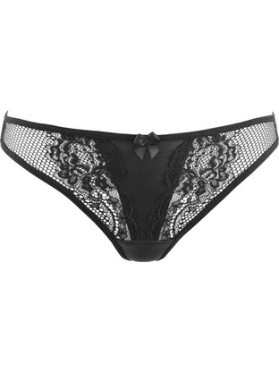 Axami Γυναικείο Sexy String με Δαντέλα Μαύρο V-10708
