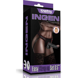Lovetoy Ingen 8.5" Easy Harness Strap On με Dildo 21.5cm Μαύρο