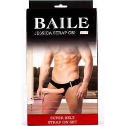Baile Jessica Harness Strap On με Dildo 17cm & Δόνηση Flesh