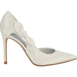 Nine West Γόβες Δερμάτινες με Τακούνι Στιλέτο με Φιόγκο Λευκές FHALON-7-14-140