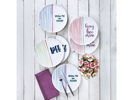 Stewe Home Πιάτα Γλυκού Πορσελάνης 20cm 6τμχ STE-004022-P4022