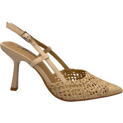 Elenross Γόβες Slingback Δερμάτινες με Λεπτό Ψηλό Τακούνι Μπεζ GS10135W