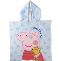 Cerda Peppa Pig Παιδικό Πόντσο Θαλάσσης Microfiber Λευκό Γαλάζιο 55x77cm