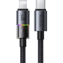 Mcdodo CA-8190 Braided LED USB-C to Lightning Cable 1.2m Black
