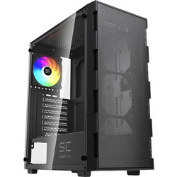 Supercase PS195-10-M Black Gaming Midi Tower Κουτί Υπολογιστή με Πλαϊνό Παράθυρο