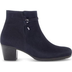Gabor Γυναικεία Μποτάκια Αστραγάλου Suede Navy Μπλε με Χοντρό Χαμηλό Τακούνι 55522-16