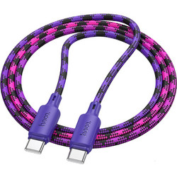 Hoco X116 Meridian Braided USB-C to USB-C 60W 1m Multicolor Purple
