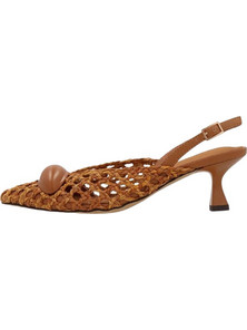 Noa Harmon Γόβες Slingback Δερμάτινες με Λεπτό Χαμηλό Τακούνι Ταμπά 10342-07