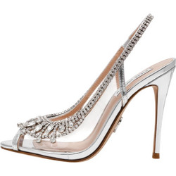 Steve Madden Γυναικεία Πέδιλα Ασημί Διαφανή με Λεπτό Ψηλό Τακούνι και Στρας SM11005145-02002-494