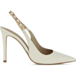 Fratelli Petridi Γόβες Slingback Δερμάτινες με Τακούνι Στιλέτο Λευκές 916