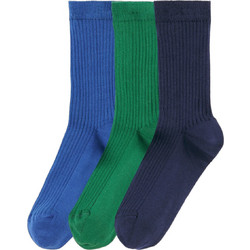 La Redoute Ανδρικές Κάλτσες Ψηλές Royal Blue Πράσινες Navy Μπλε 3Pack