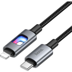 Hoco U144 Braided LED USB-C to Lightning Cable 27W 1.2m Black