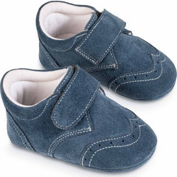 Babywalker Βαπτιστικά Μοκασίνια Αγκαλιάς για Αγόρι Δερμάτινα Royal Blue MI1124