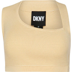 DKNY Γυναικείο Καλοκαιρινό Crop Top Ριπ Μπεζ D2A4S913-OAT