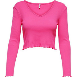 Only Γυναικείο Καλοκαιρινό Crop Top Φούξια 15251979