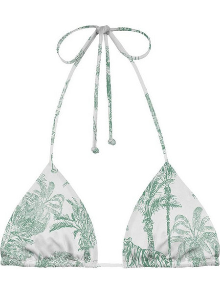 Mc2 Saint Barth Bikini Top Τριγωνάκι Λευκό Πράσινο Mint LEH0001-02583L