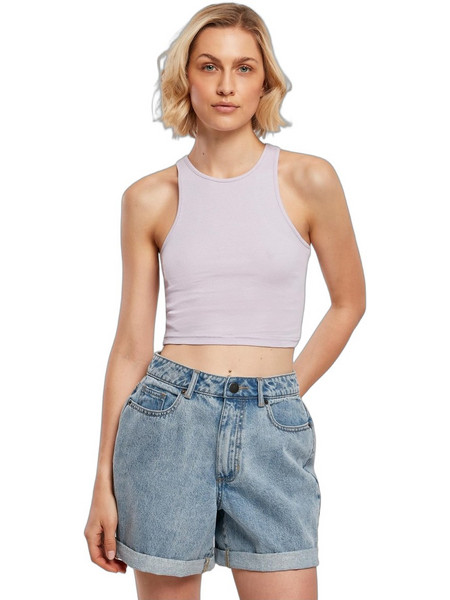 Urban Classics Γυναικείο Καλοκαιρινό Crop Top Ριπ Λιλά TB1498-00145