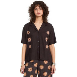 Volcom Midnite Ramble Κοντομάνικο Γυναικείο Πουκάμισο Μεταξωτό Μαύρο B0412609-VBK