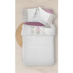 Borea Σετ Σεντόνια Υπέρδιπλα Βαμβακερά 220x240 Lotus Λευκό
