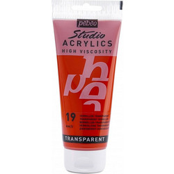 Pebeo Studio Acrylics 19 Vermillon Transparent Ακρυλικό Χρώμα Ζωγραφικής 100ml