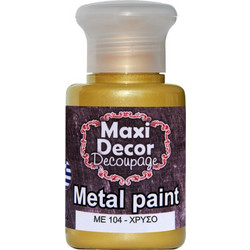 Maxi Decor Metal 104 Gold Ακρυλικό Χρώμα Ζωγραφικής 60ml