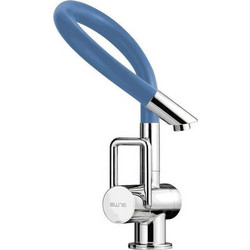 Macart Arwa Twinflex BP03008044 Μπαταρία Κουζίνας Πάγκου Διπλής Παροχής Ανάμεικτη με Εύκαμπτο Ρουξούνι Μπλε