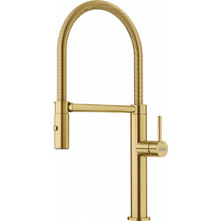 Franke Mythos Pescara Semi Pro SS 3153101056 Μπαταρία Κουζίνας Πάγκου Διπλής Παροχής Ανάμεικτη με Εύκαμπτο Ρουξούνι Χρυσή