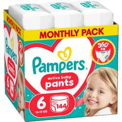 Pampers Active Baby Pants Πάνες Βρακάκι No6 13-19kg 144τμχ