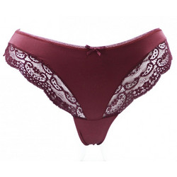 Papatya Γυναικείο Sexy String με Δαντέλα Μπορντό 4273