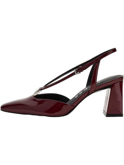 Guess Γόβες Slingback Λουστρίνι με Χοντρό Ψηλό Τακούνι Μπορντό FLFVRSPAF05